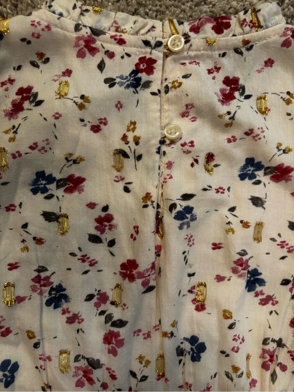 GAP Smocked Metallic floral dress. Size S.